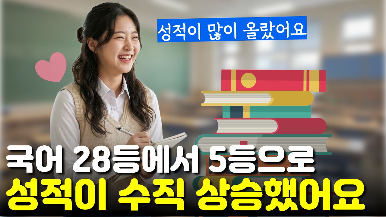 "국어 20등 후반에서 5등까지" 암기 과목과 국어 등수가 수직 상승했어요