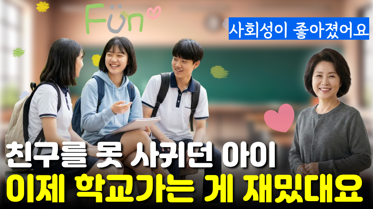불안과 긴장으로 "친구를 못 사귀던" 아이가 이제 "학교 가는 게 재밌다"고 말해요